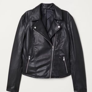 Fake leather jacket black